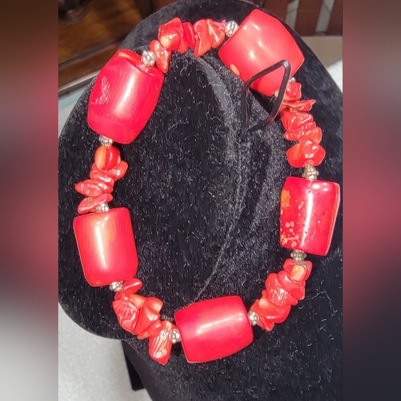 RED CORAL beautiful bracelet - Picture 1 of 5